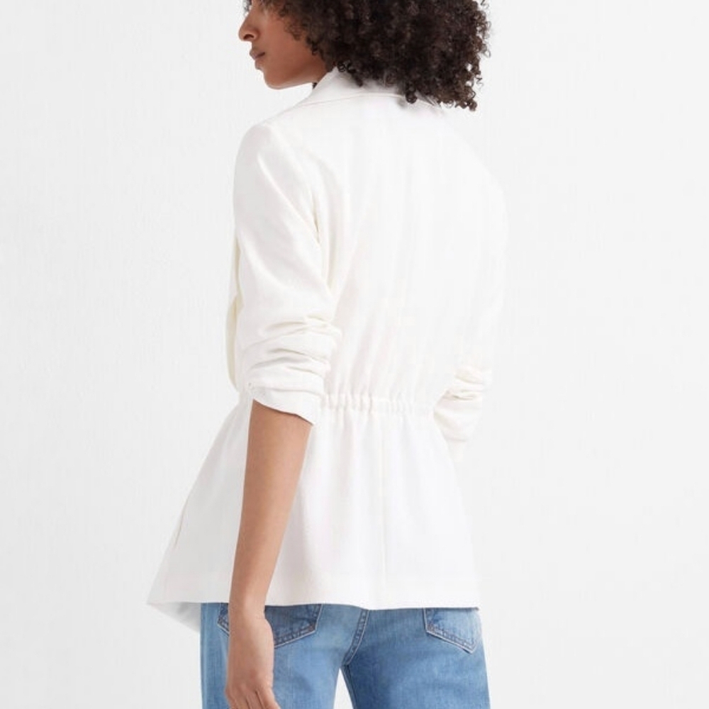 Club Monaco Cadee jacket white textured shawl collar open front size small - Picture 3 of 7